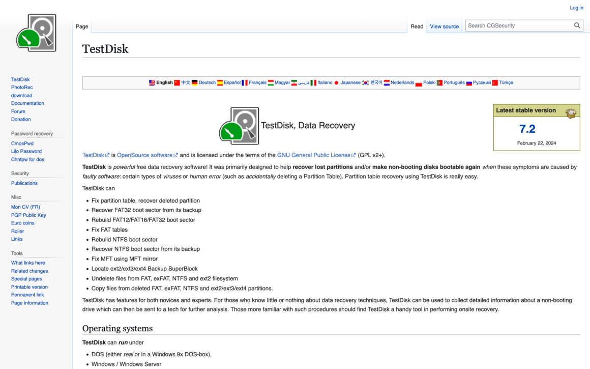 TestDisk Partition Recovery
