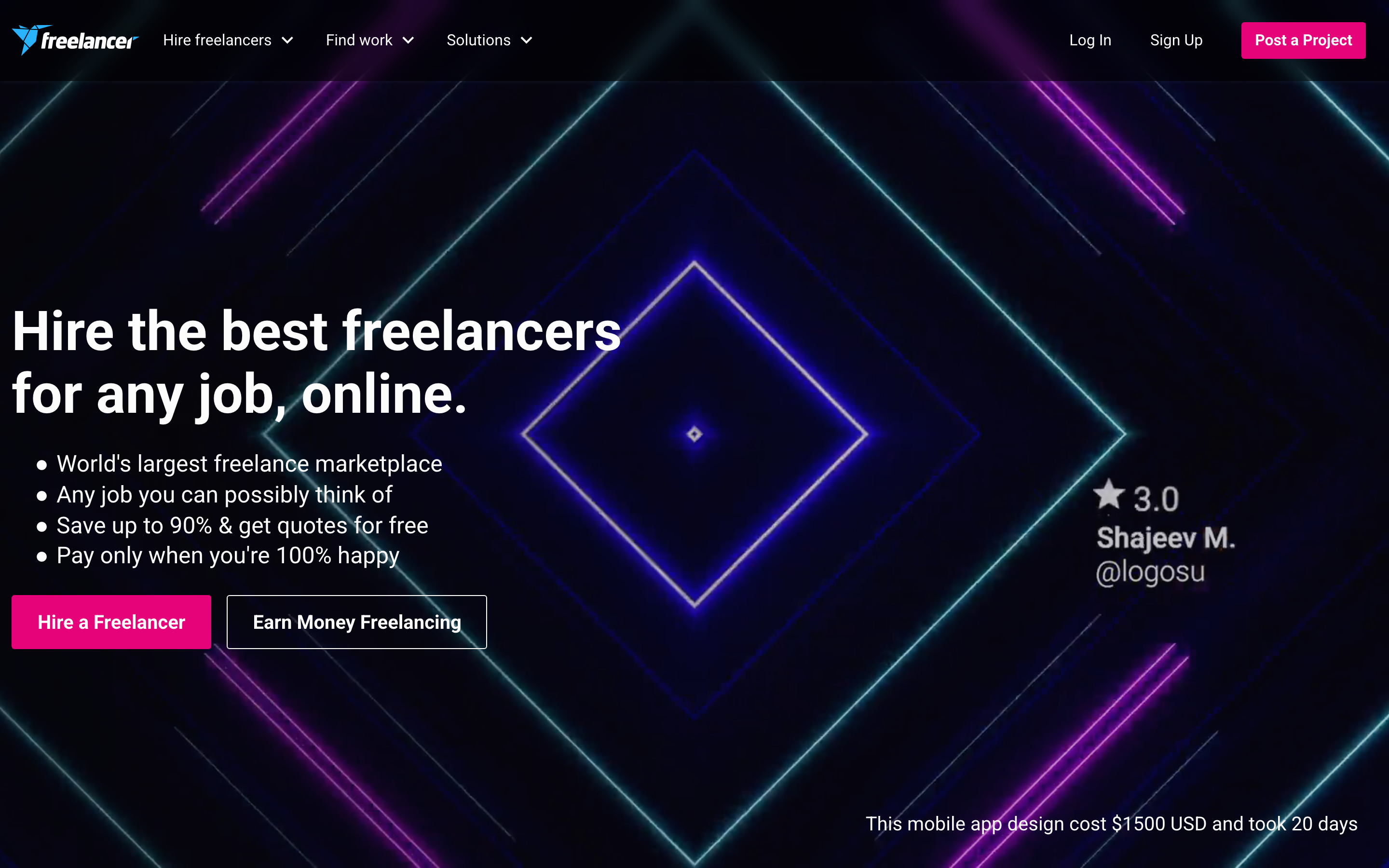 Freelancer.com — general freelance platform with tutoring and homework jobs