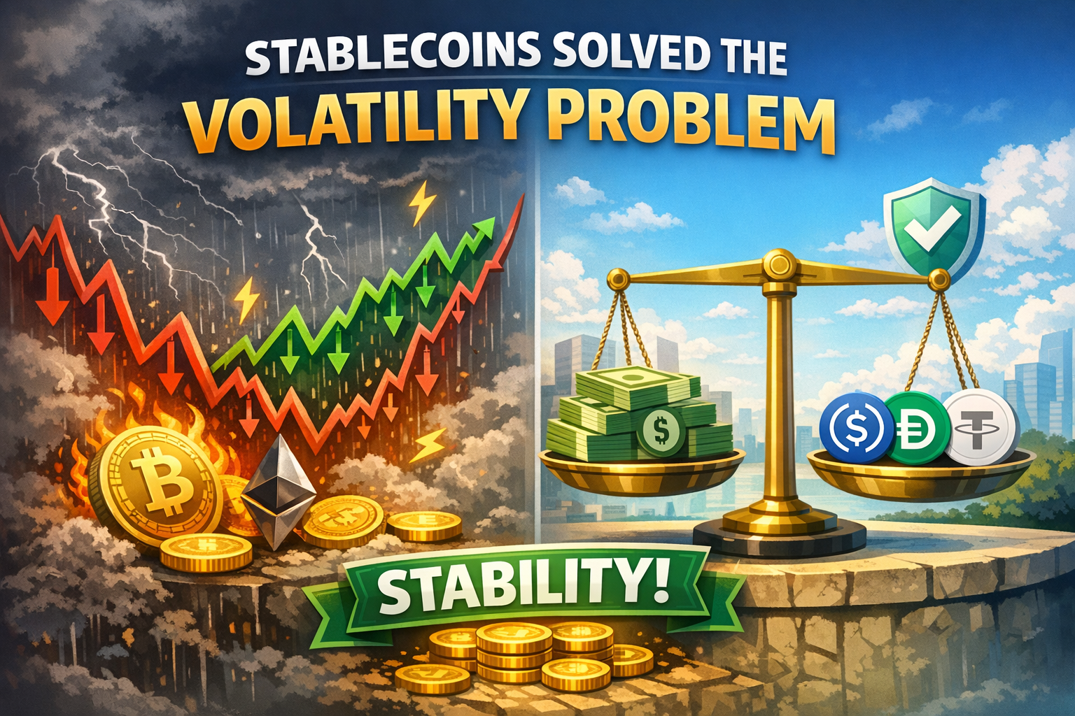 Stablecoins provide stability compared to volatile cryptocurrencies like