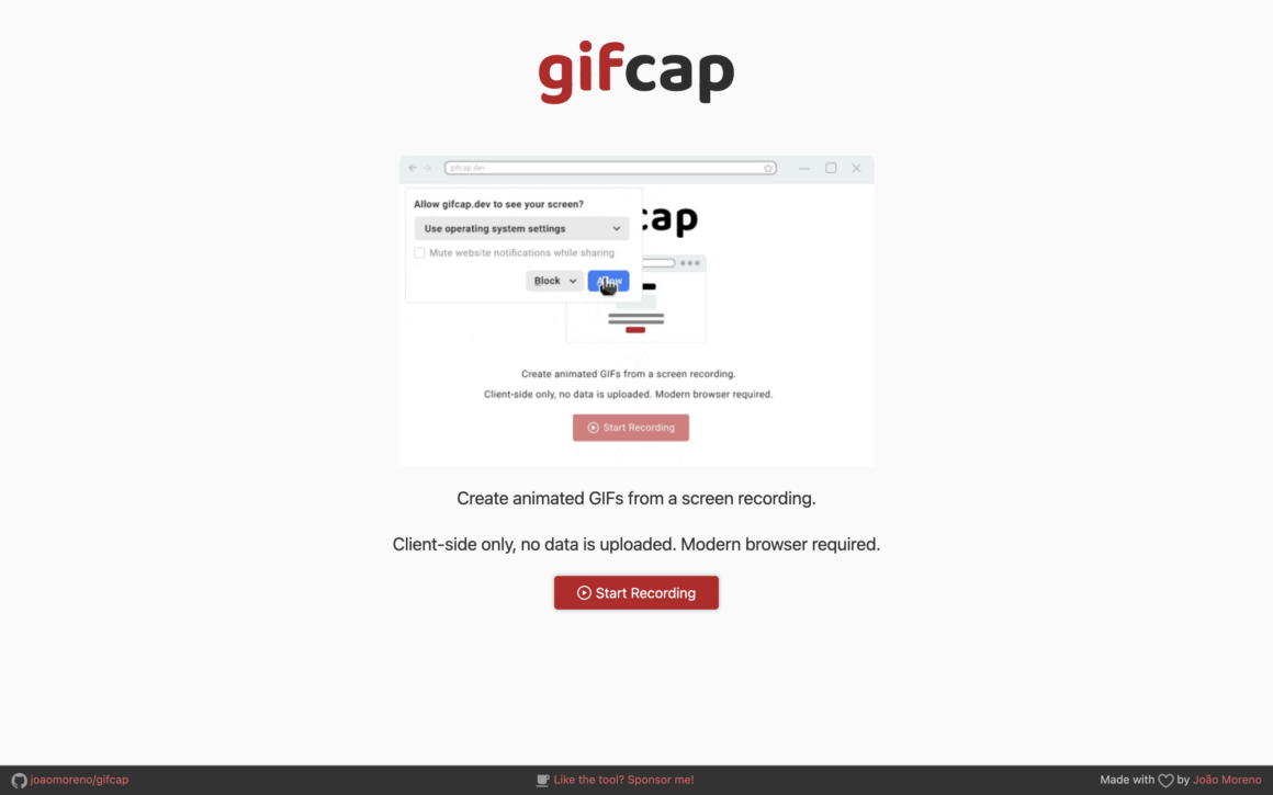 Gifcap Browser GIF Recorder