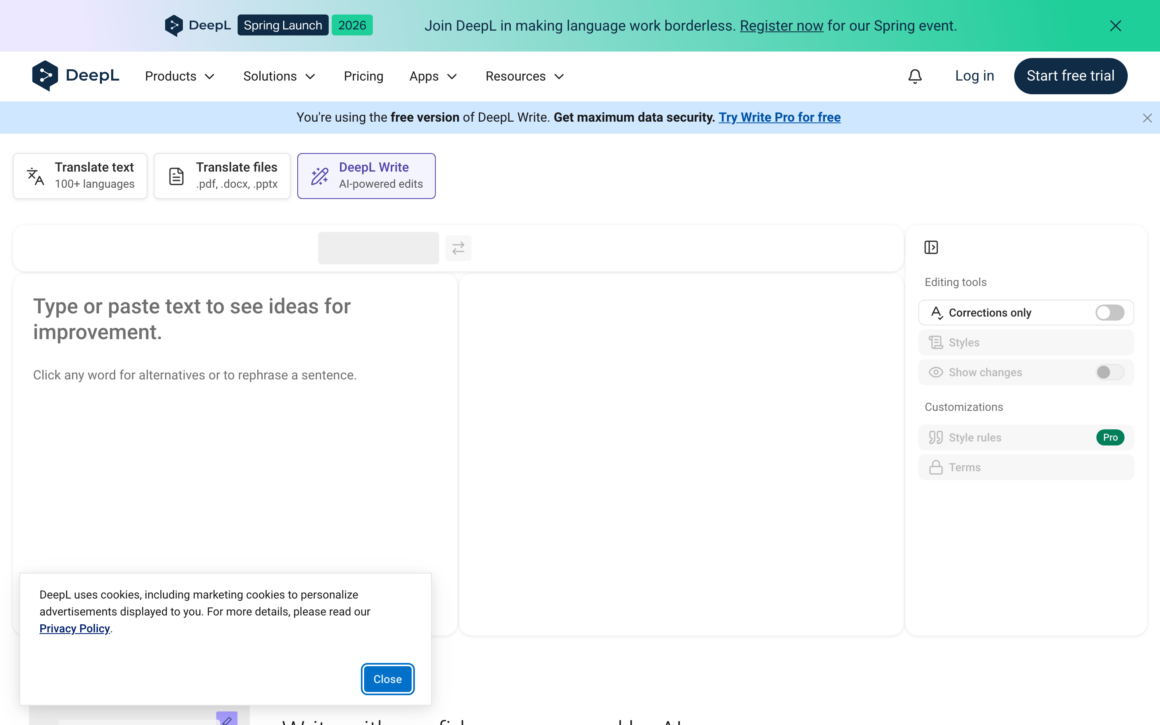 DeepL Write AI Grammar Checker