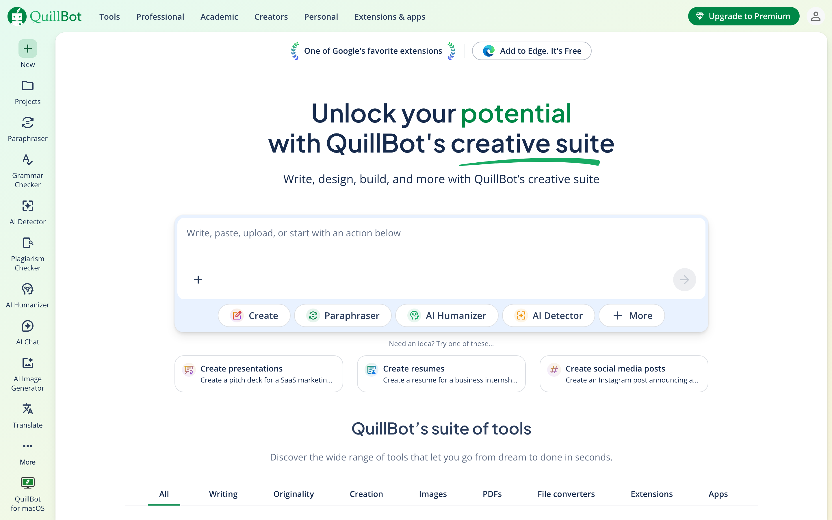 QuillBot free grammar and punctuation corrector