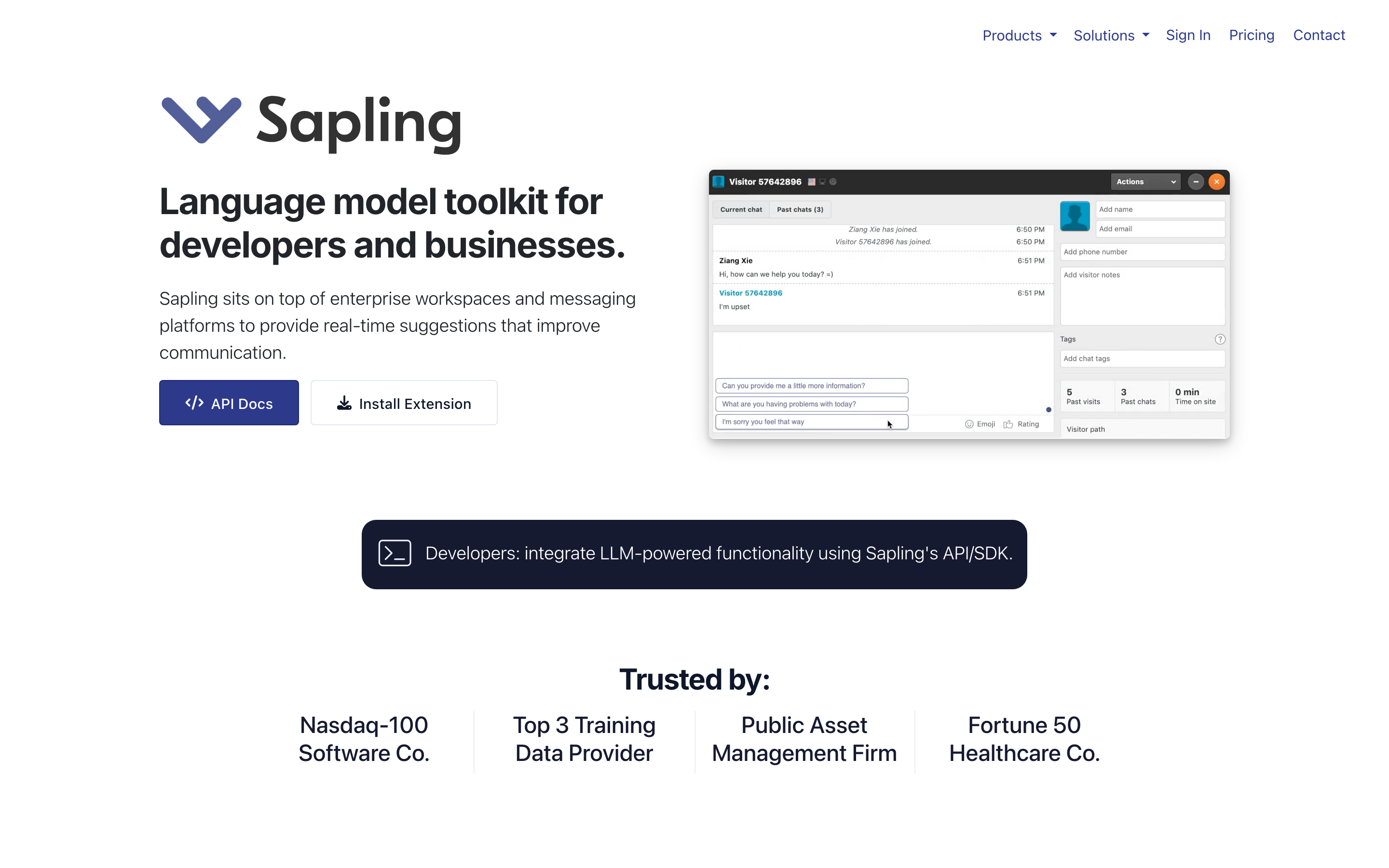 Sapling.ai AI grammar and punctuation checker dashboard