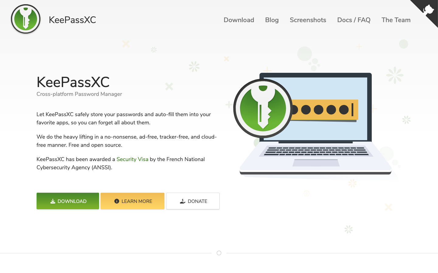 KeePassXC — offline open-source password manager with a single encrypted KeePass database file you control
