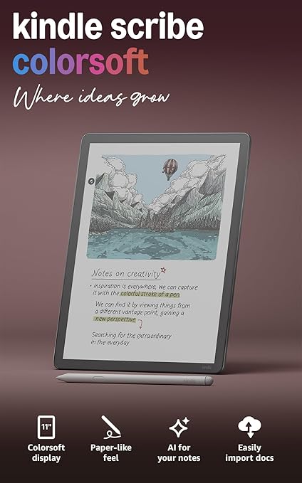 Kindle Scribe Colorsoft 11-inch color note-taking e-reader product photo