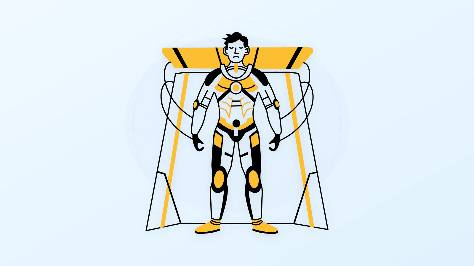 Medical robotics and exoskeleton illustration representing miniature motor applications in healthcare