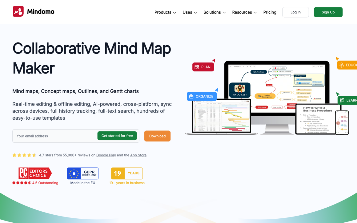 Mindomo Cross-Platform Mind Maps
