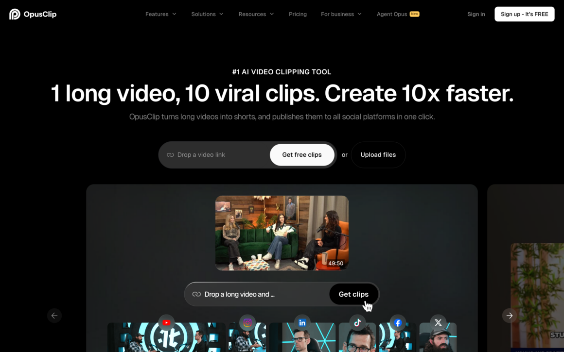 Opus Clip AI Short Video Maker