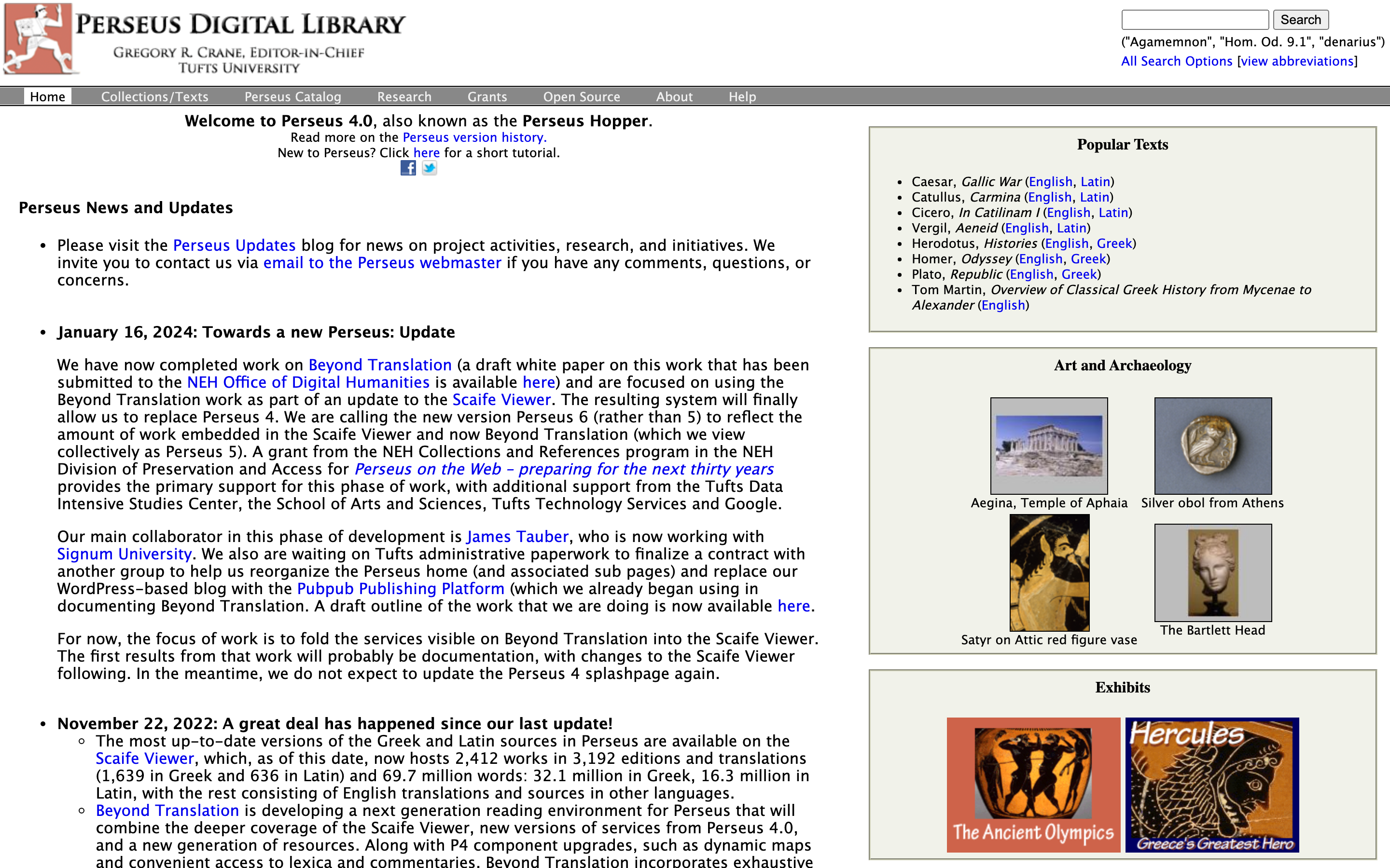 Perseus Digital Library — free online library of Greek and Latin scholarly texts