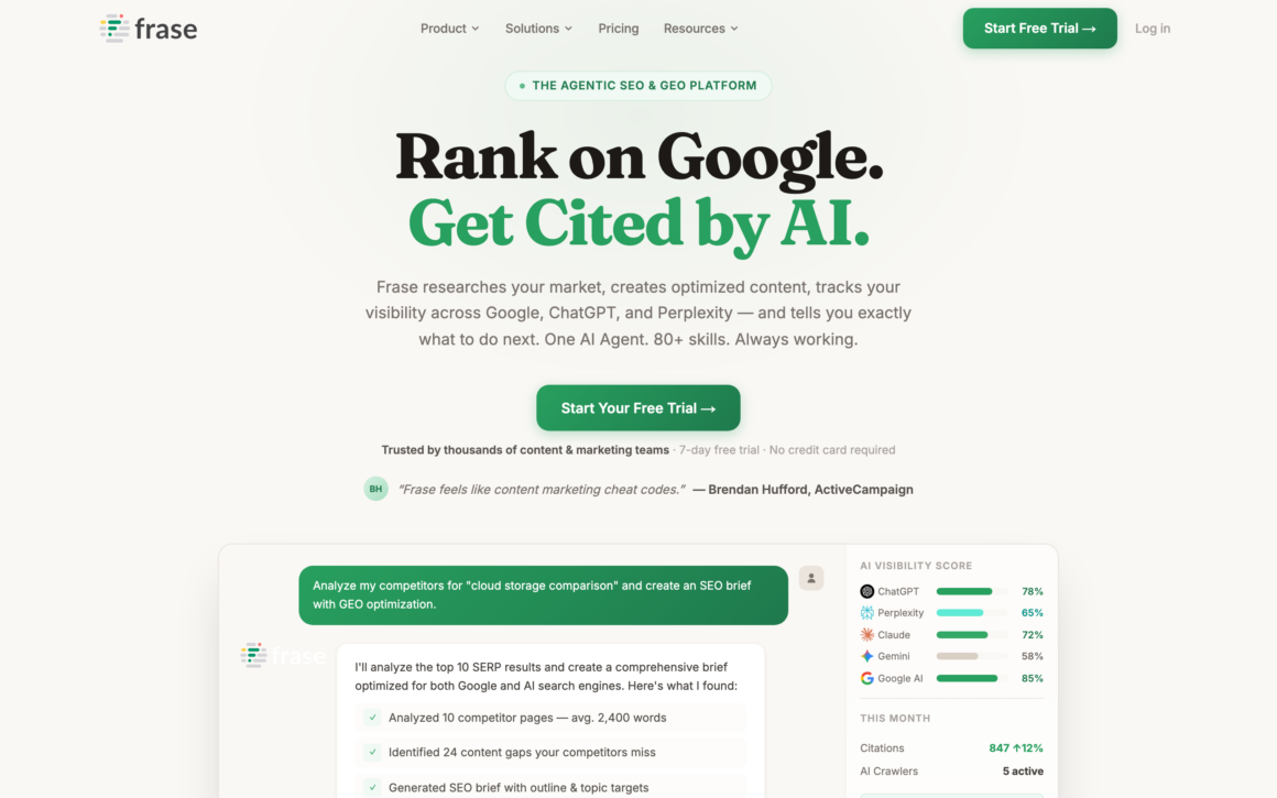 Frase AI SEO Content Briefs