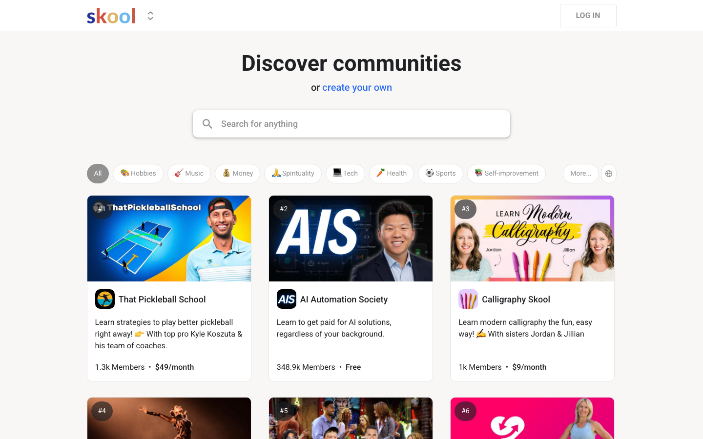 Skool — community-first course platform that took over creator economy in 2024 with simple gamified groups and built-in courses