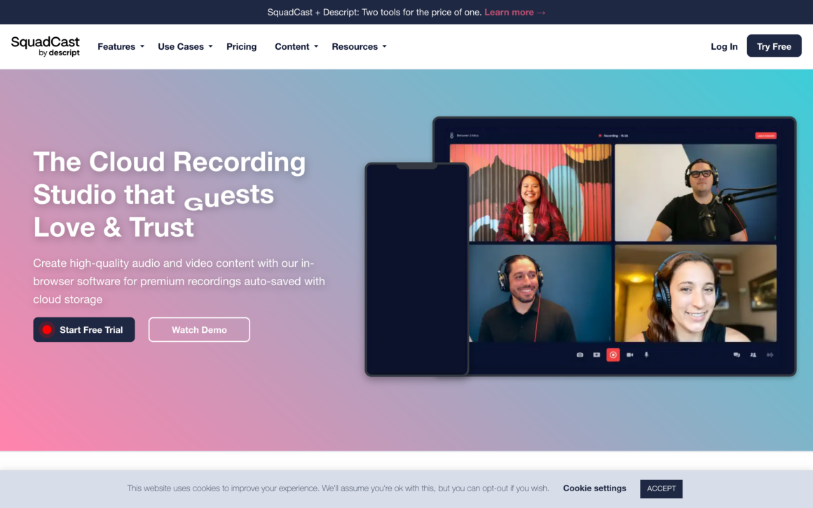 SquadCast Remote Podcast Recording