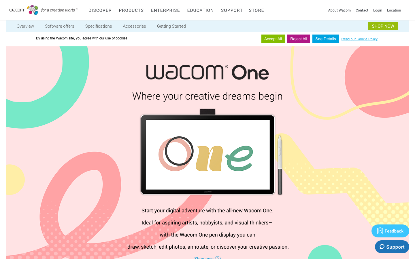 Wacom One 13 Touch (2024 refresh) — 13.3 inch Full HD pen display with multi-touch support, the strongest mid-range Wacom pick for educators