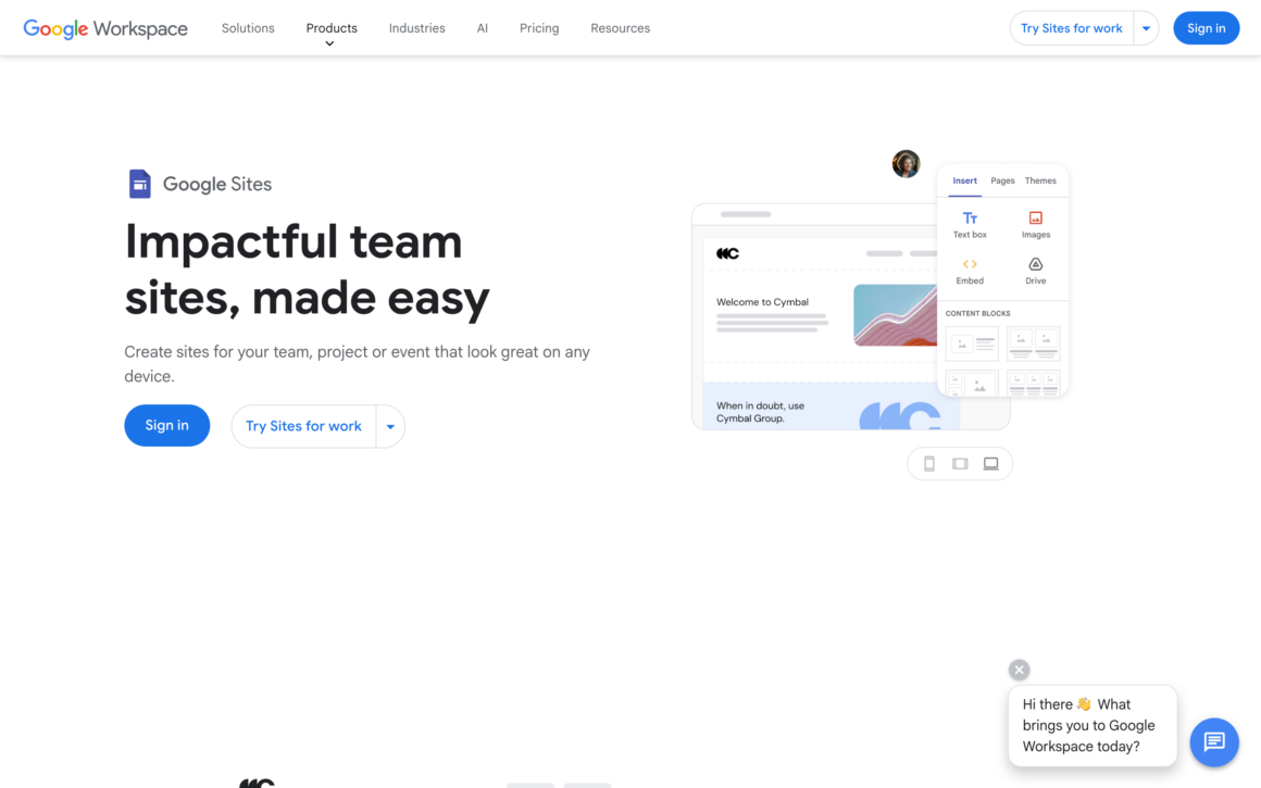 Google Sites Free Website Builder
