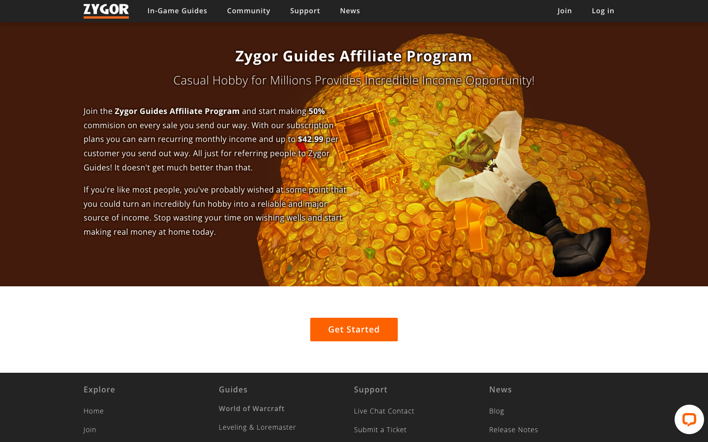 Zygor Guides Affiliate Program — 50 percent recurring commissions on World of Warcraft addons, niche but high-paying
