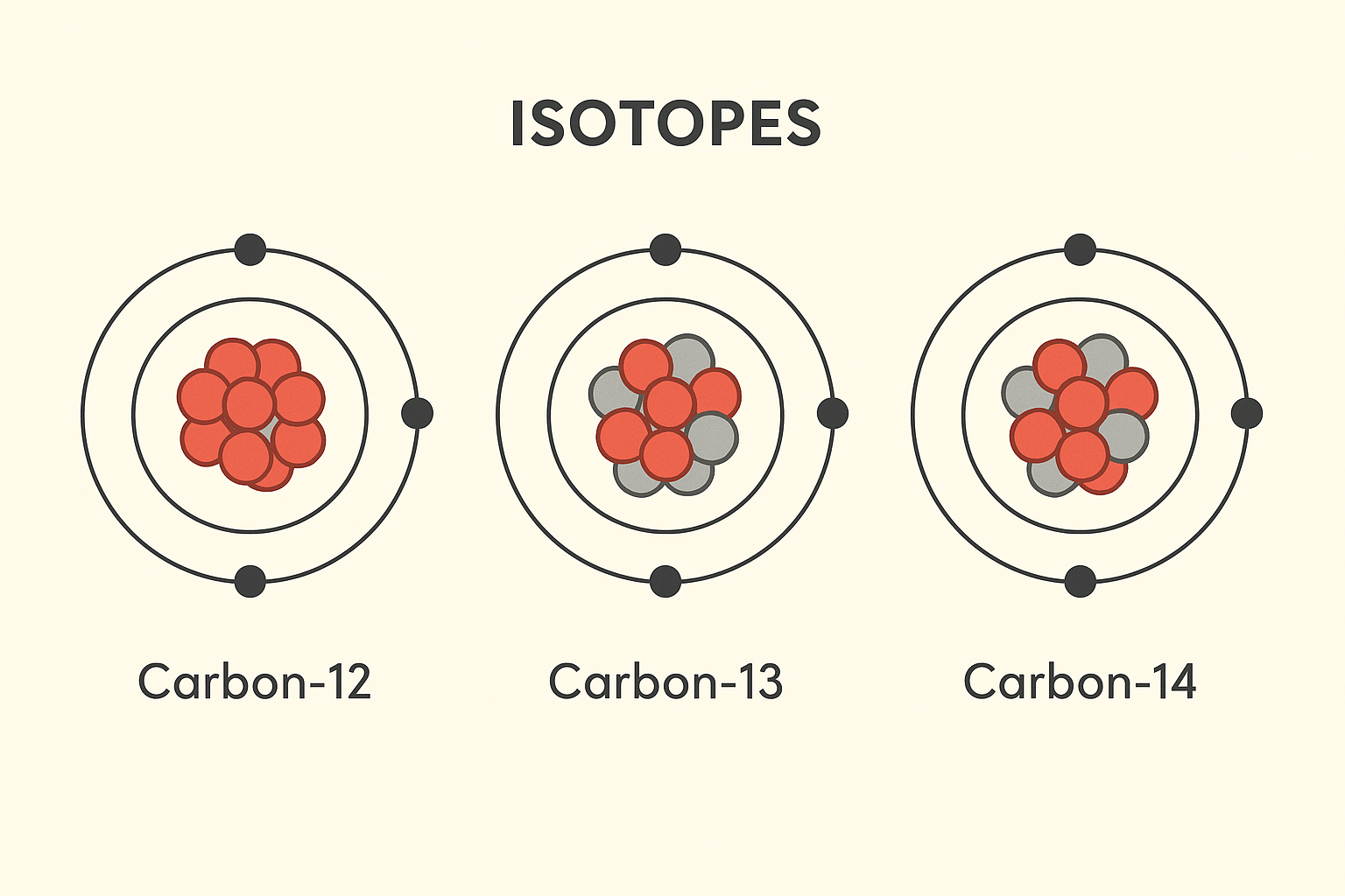 Isotopes of carbon illustration