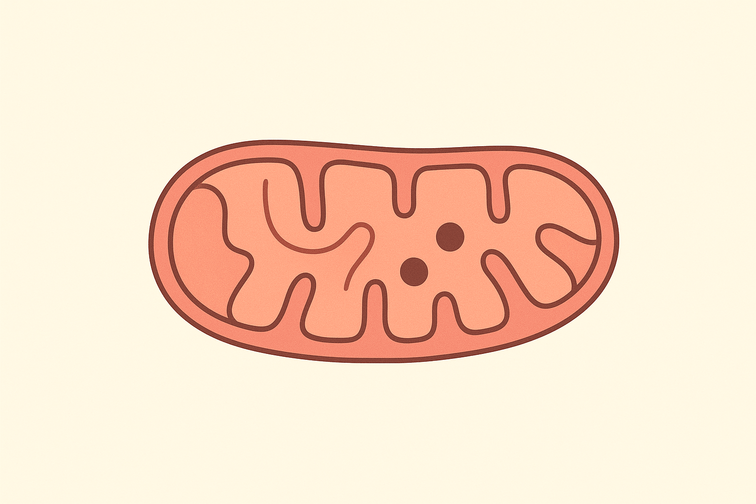 Mitochondrion structure diagram with labeled outer membrane, inner membrane, cristae, matrix and mitochondrial DNA