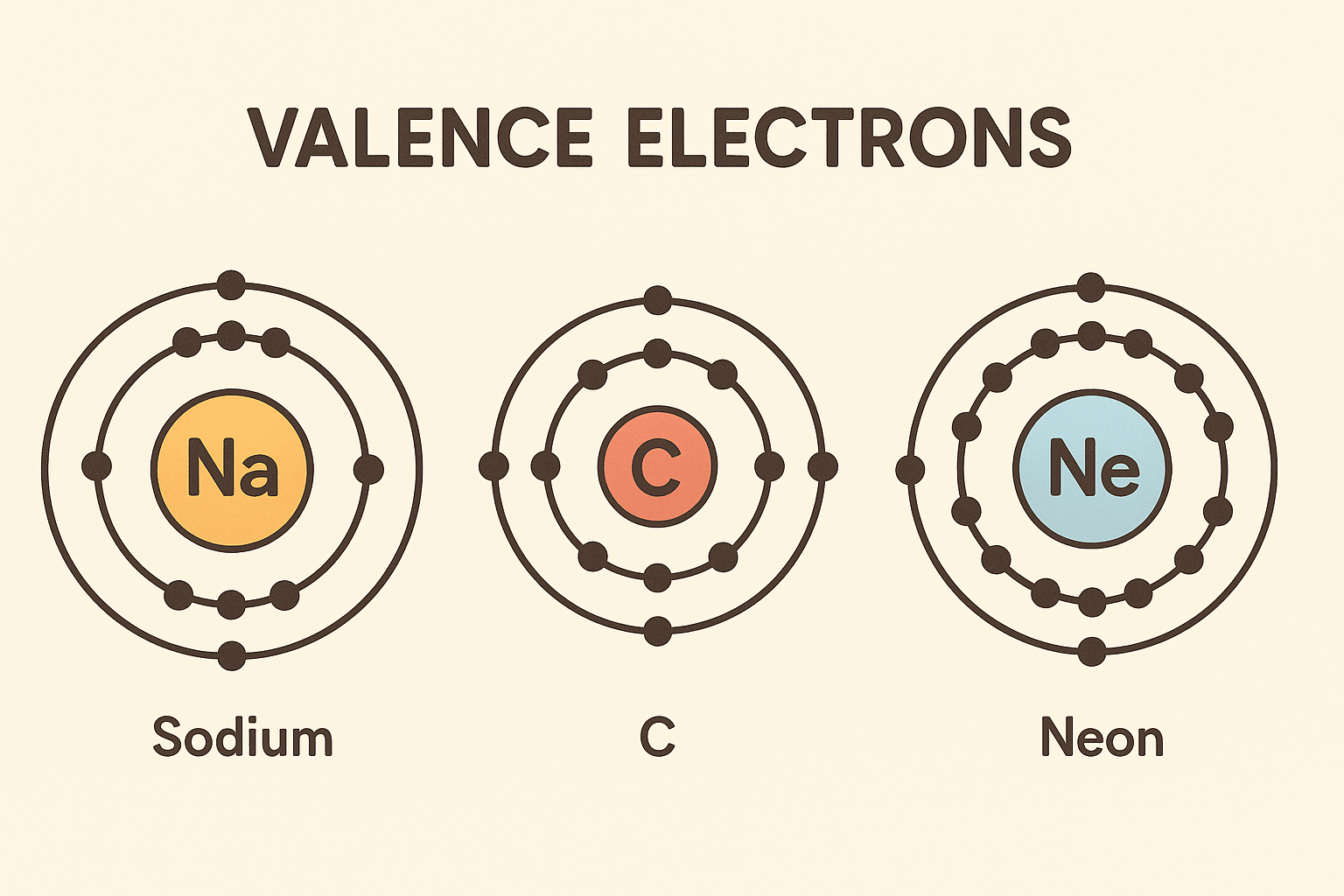 Valence electron diagrams illustration