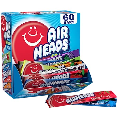 Airheads Candy Bars, Variety Bulk Box, Chewy Full Size Fruit Taffy, Gifts,...