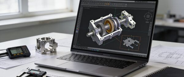 Best laptops for mechanical engineering students: a laptop running a 3D CAD assembly with engineering tools