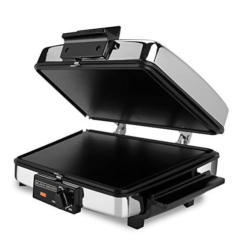 BLACK+DECKER 3-in-1 Waffle Maker with Nonstick Reversible Plates, Stainless...