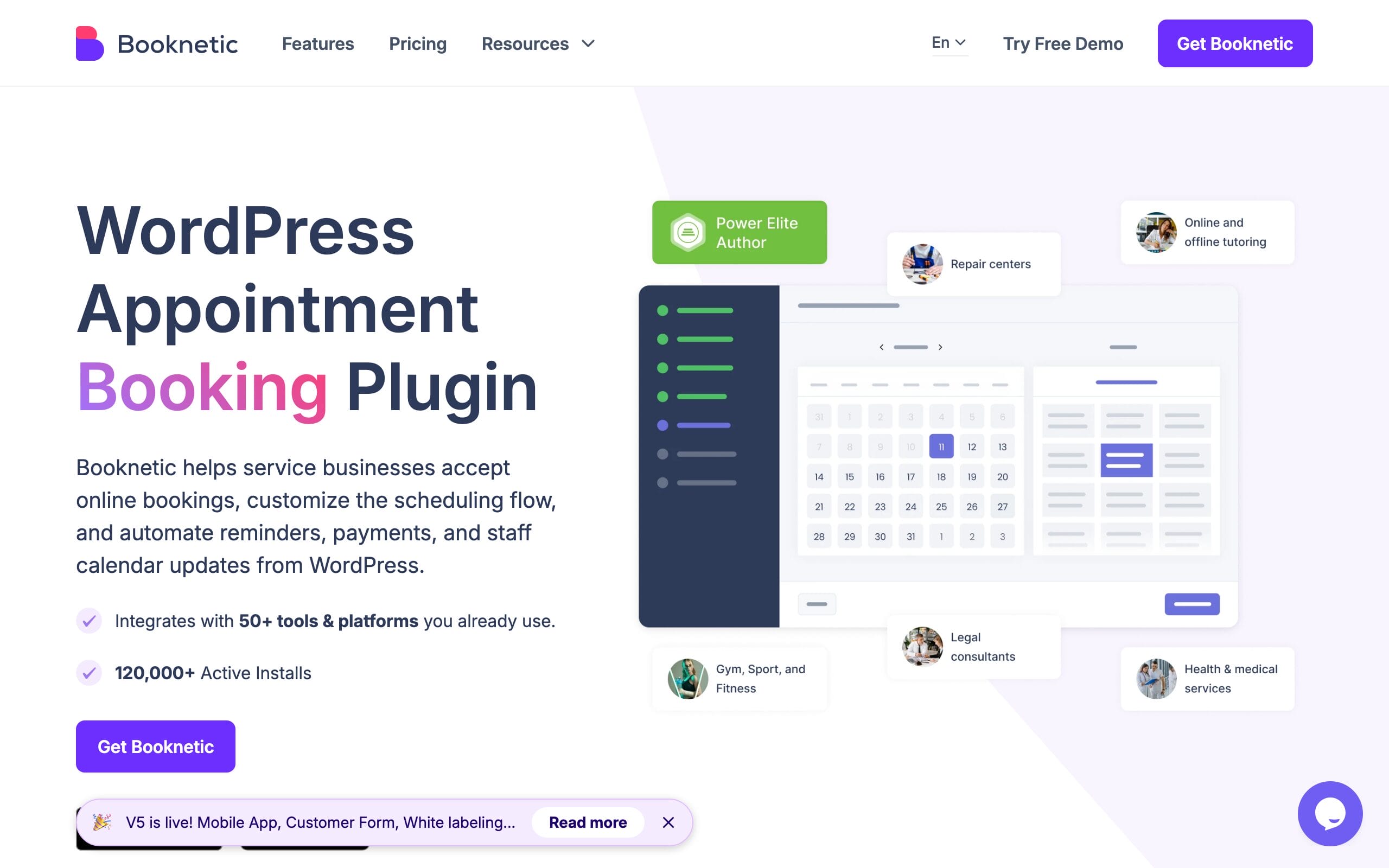 Booknetic WordPress booking plugin