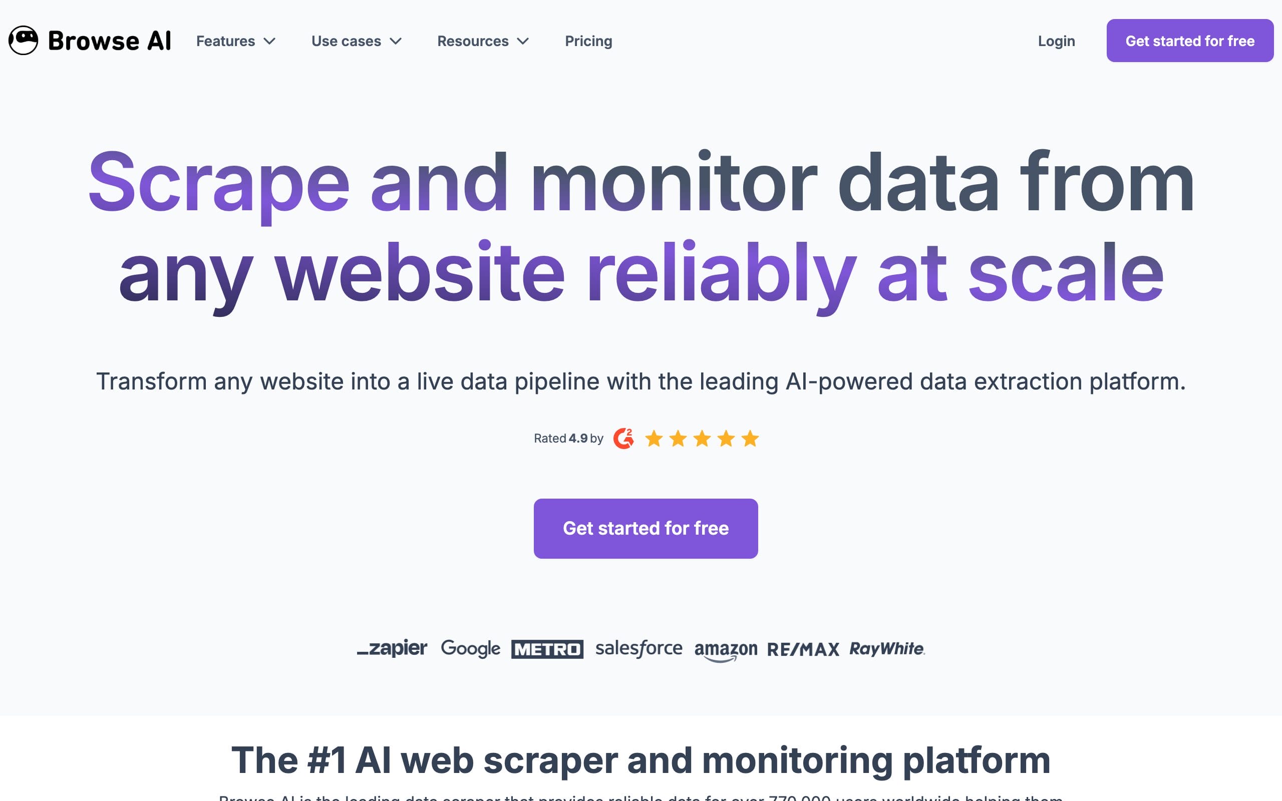 Browse AI no-code web scraper