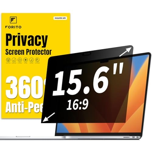 F FORITO 15.6 Inch Laptop Privacy Screen Protector, 360° Anti Peeping and...