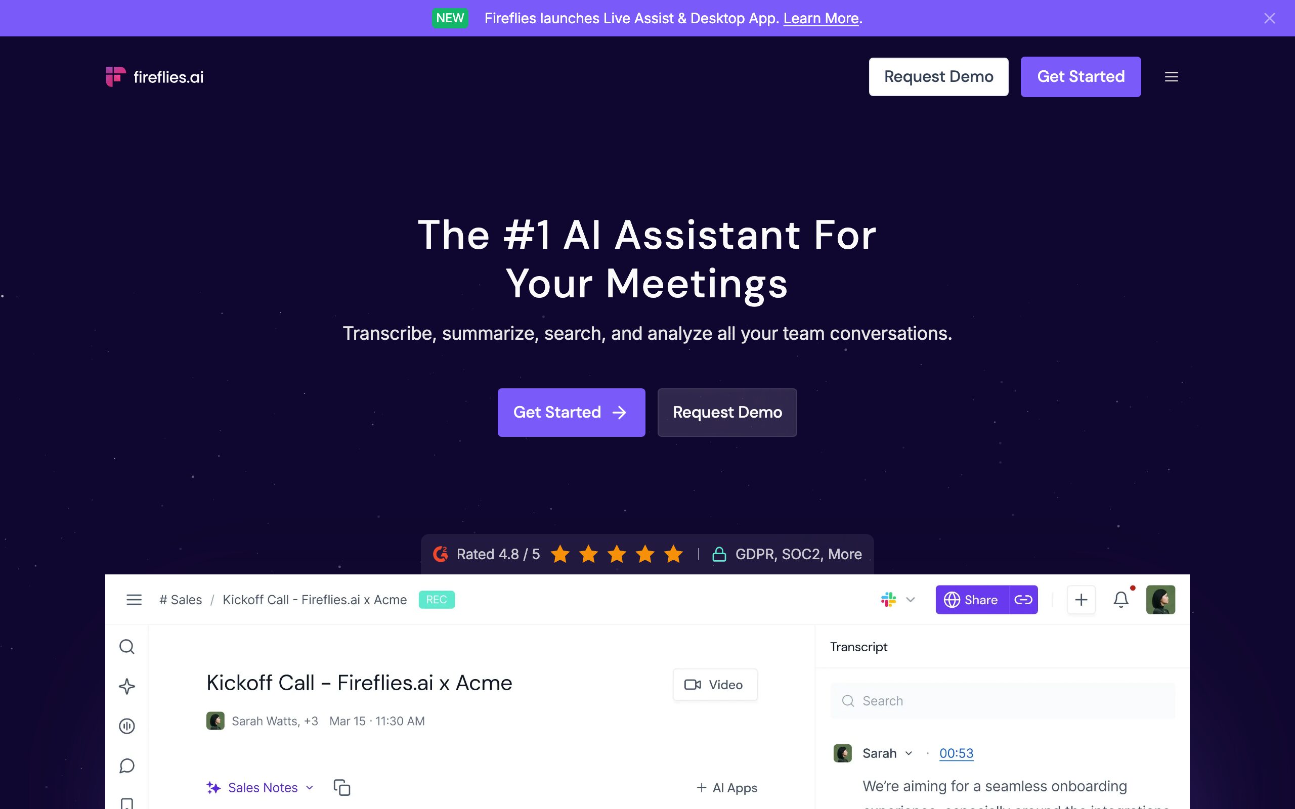 Fireflies.ai AI meeting assistant