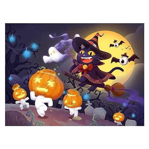 Halloween Puzzles for Kids, 100 Piece Halloween Jigsaw Puzzles for Toddler...