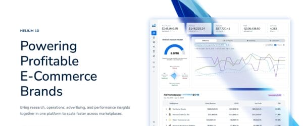 Helium 10 Amazon FBA software homepage