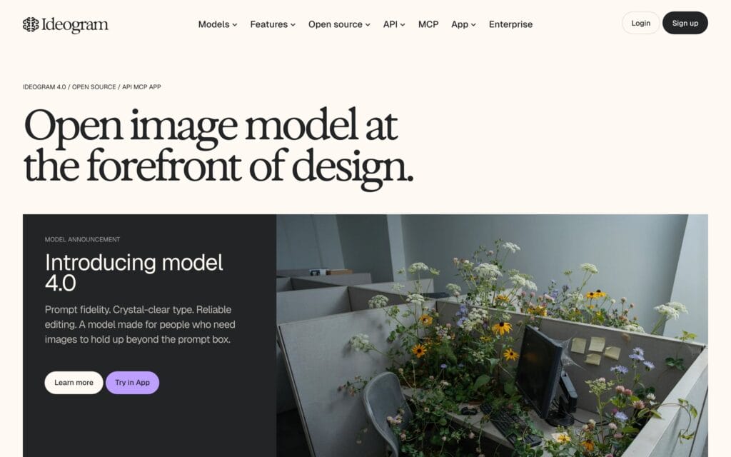 Ideogram AI image generator homepage