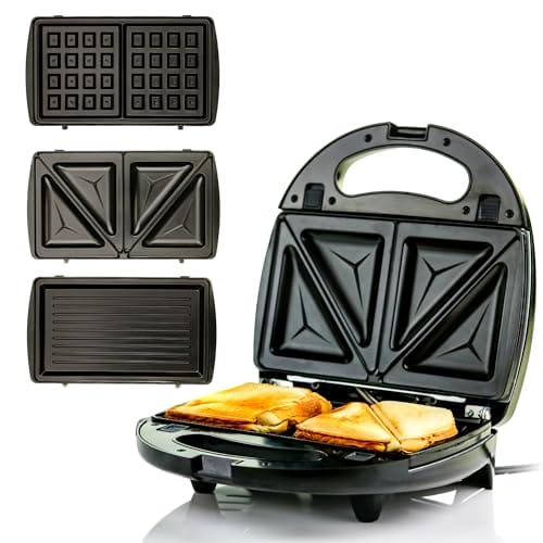 OVENTE 3 in 1 Electric Sandwich Maker, Panini Press Grill and Waffle Iron...