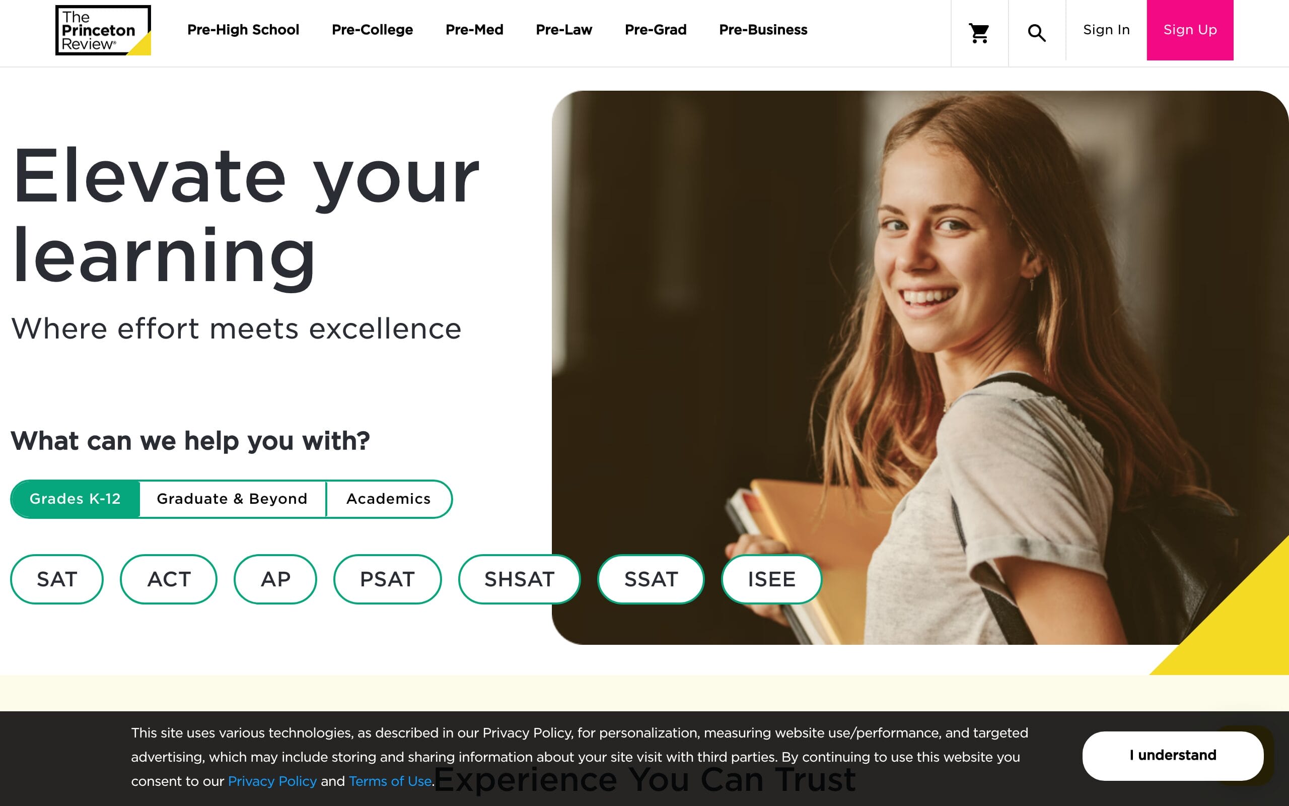 The Princeton Review test prep website