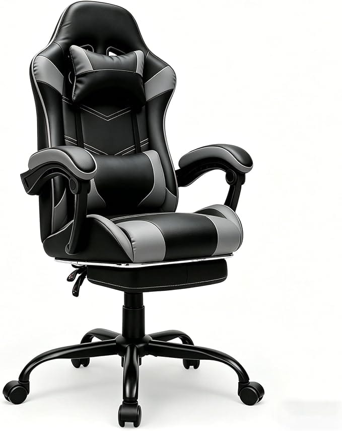 Reclining Gaming Chair with Footrest