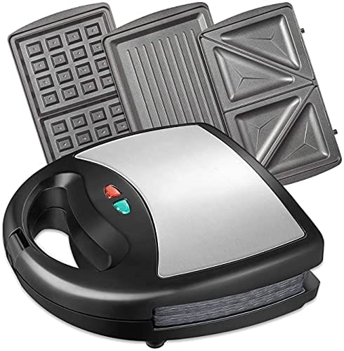 Sandwich Maker, Waffle Maker, Electric Panini Press Grill, 3-in-1 Detachable...