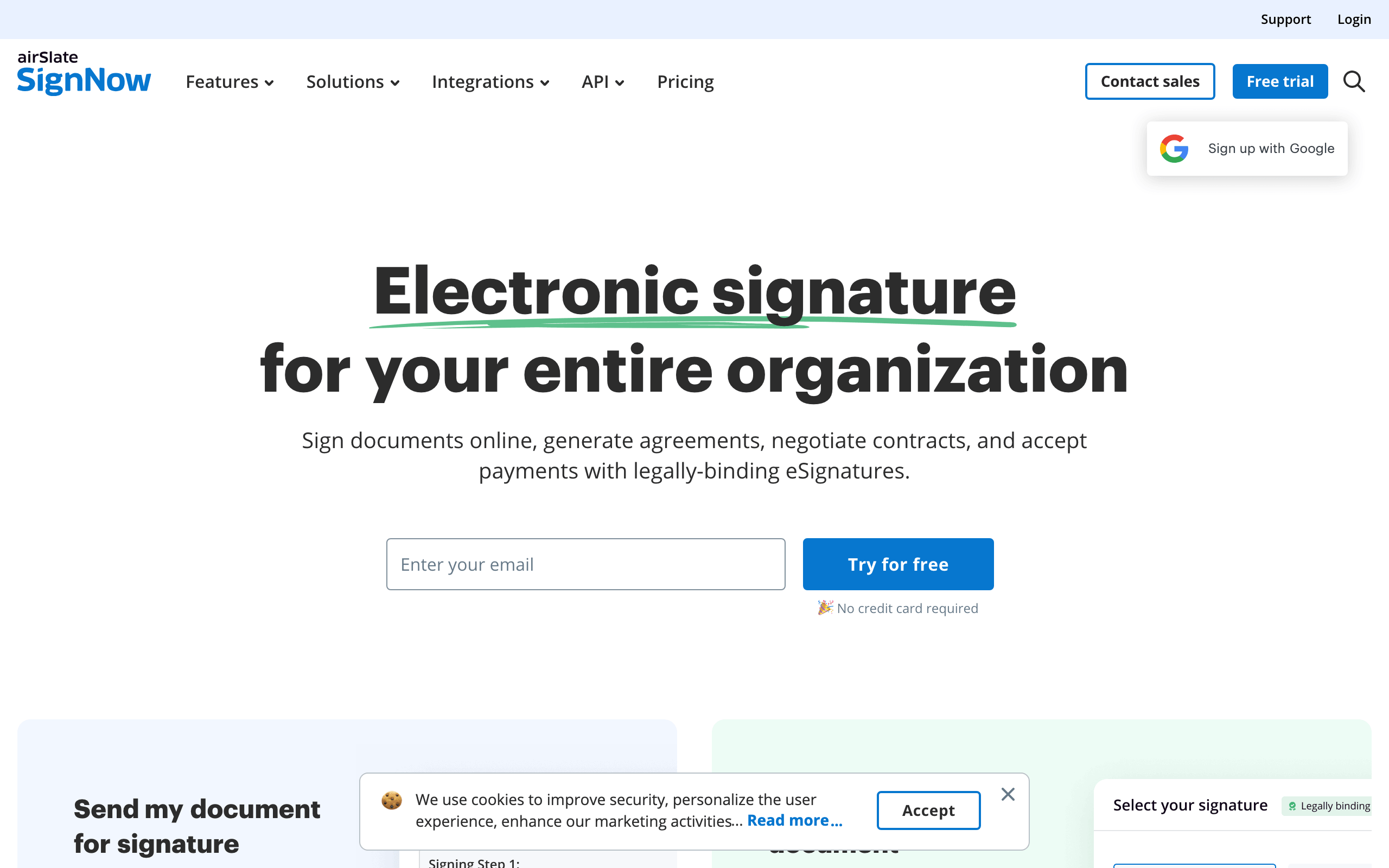 signNow e-signature software