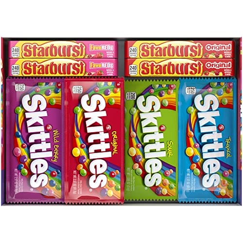 SKITTLES & STARBURST Variety Pack Full Size Chewy Candy Assortment, 62.79...