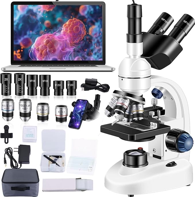 Trinocular Compound Microscope Kit (40X-5000X)