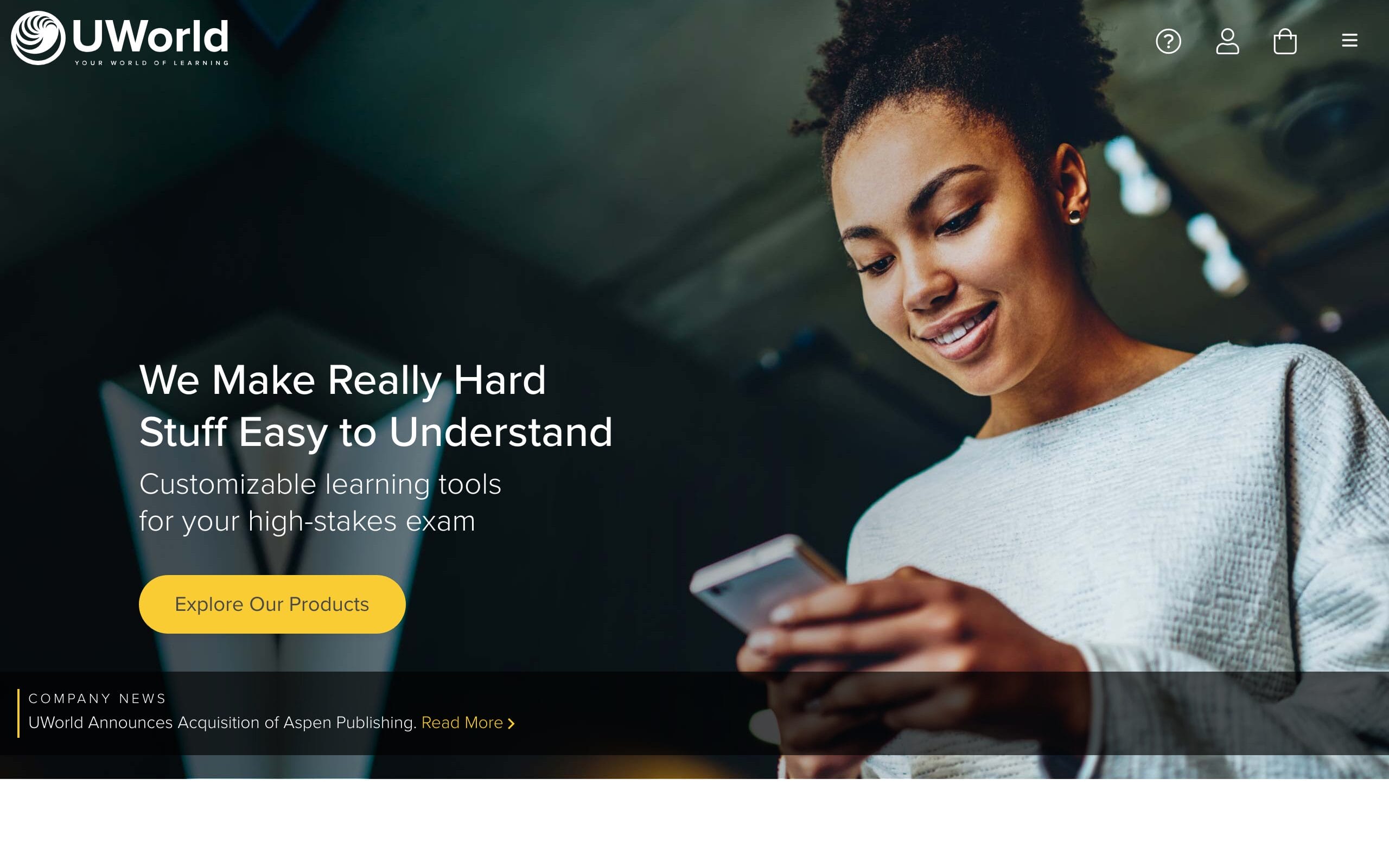 UWorld test prep website
