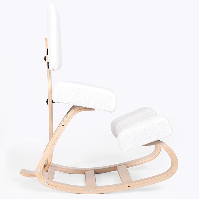 Wooden Kneeling Chair with Backrest