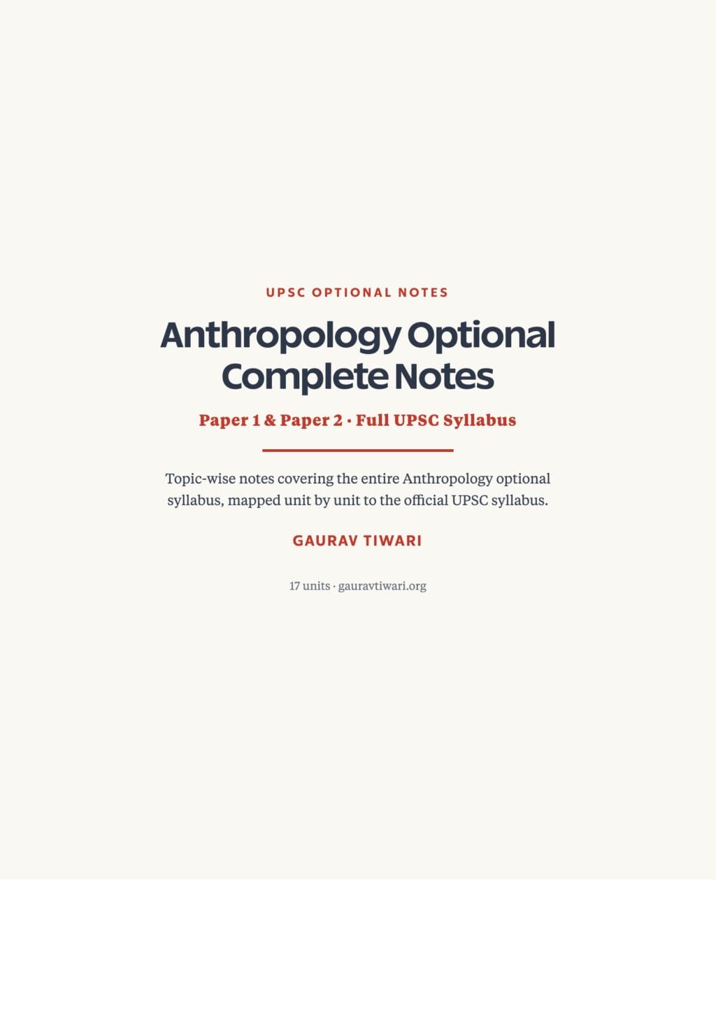 Anthropology Optional Notes (Free PDF) — Complete Topic-Wise Notes for UPSC