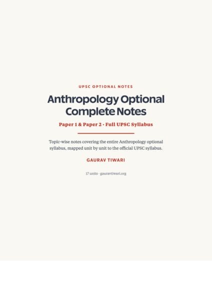 Anthropology Optional Notes (Free PDF) — Complete Topic-Wise Notes for UPSC