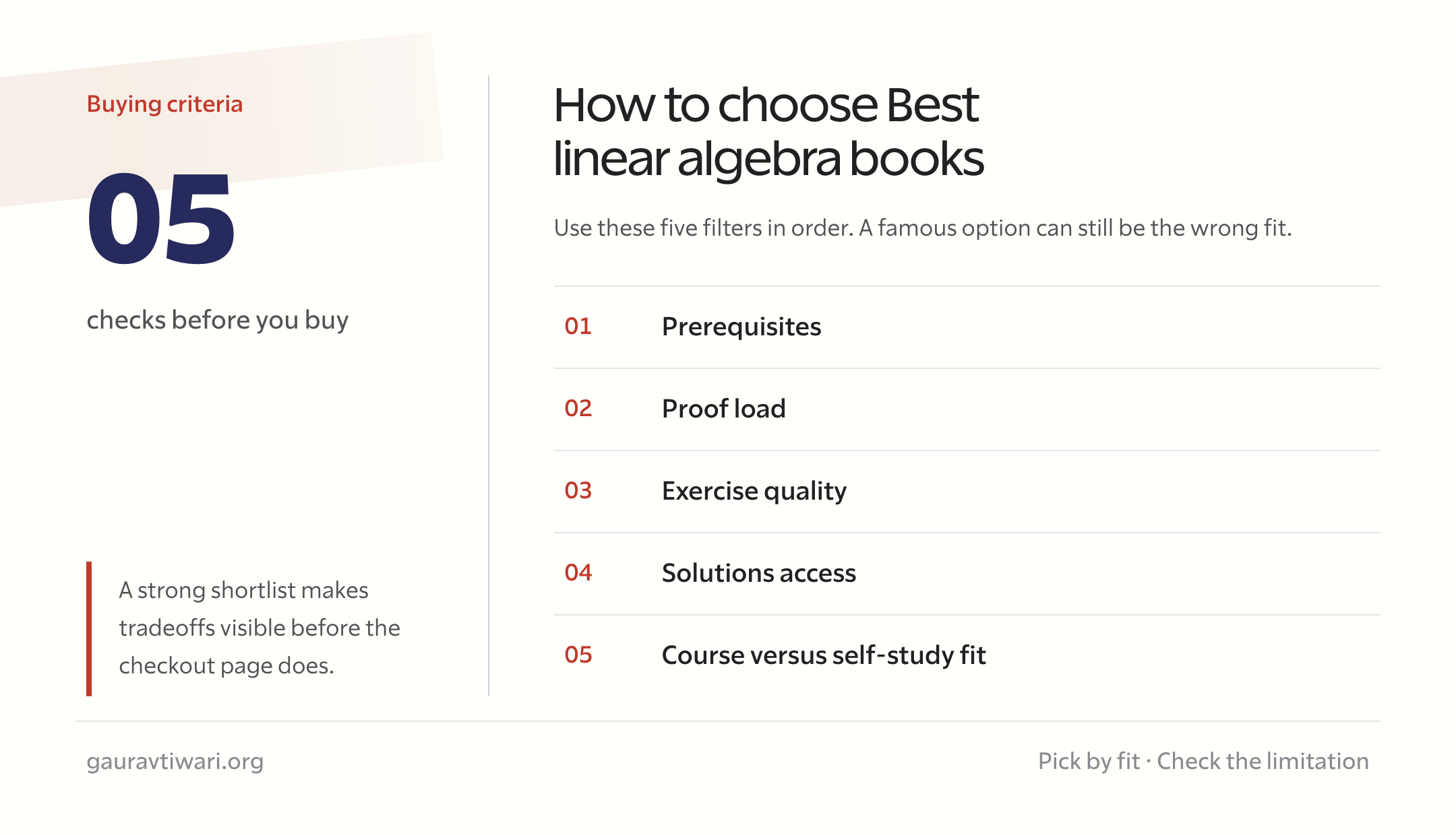 How to choose the best linear algebra books