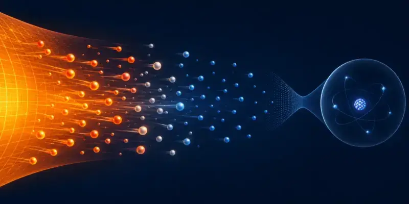 Thermal particle motion connecting temperature with microscopic energy.