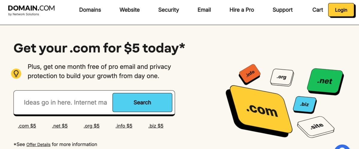 Domain.com official website