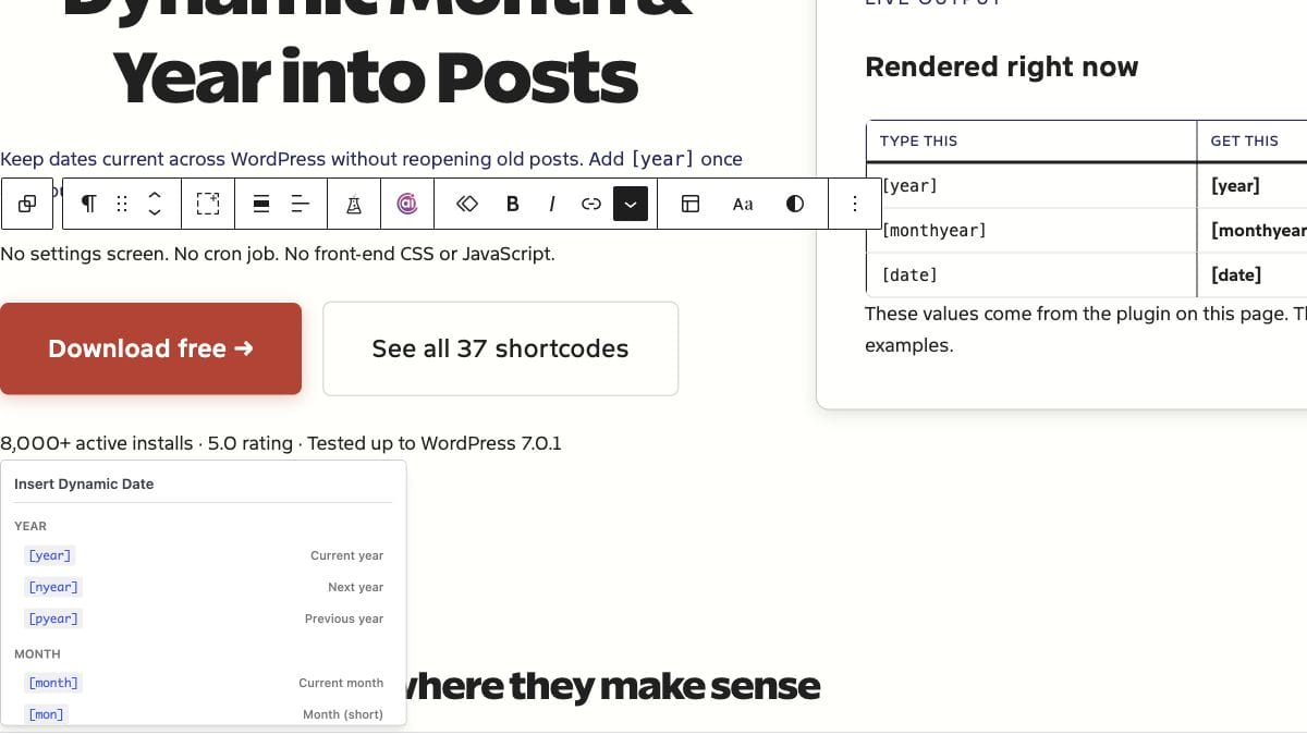 Insert Dynamic Date picker in the WordPress Block Editor