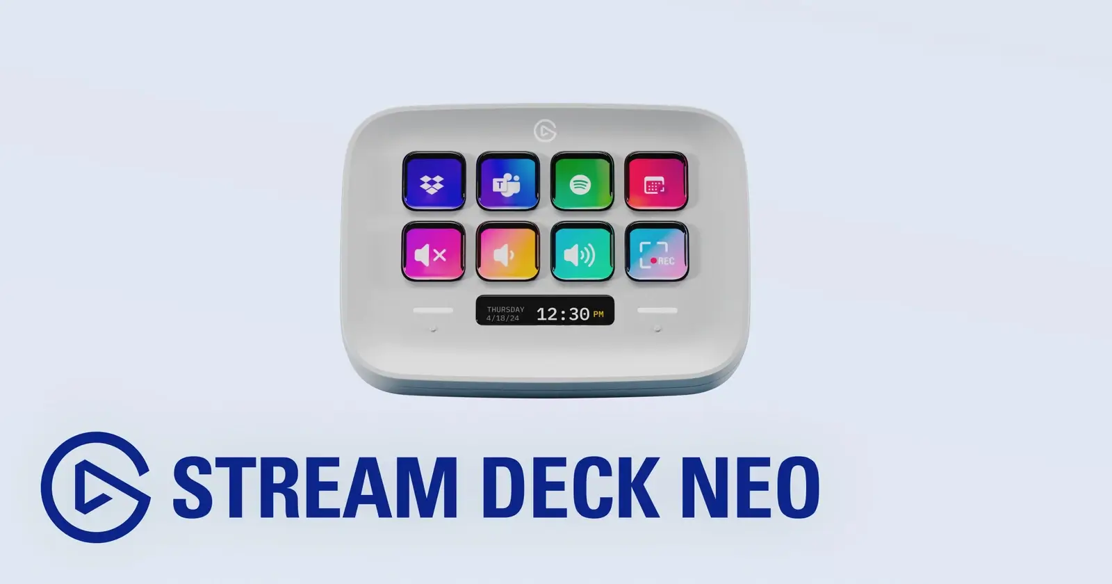 Elgato Stream Deck Neo with eight programmable LCD keys