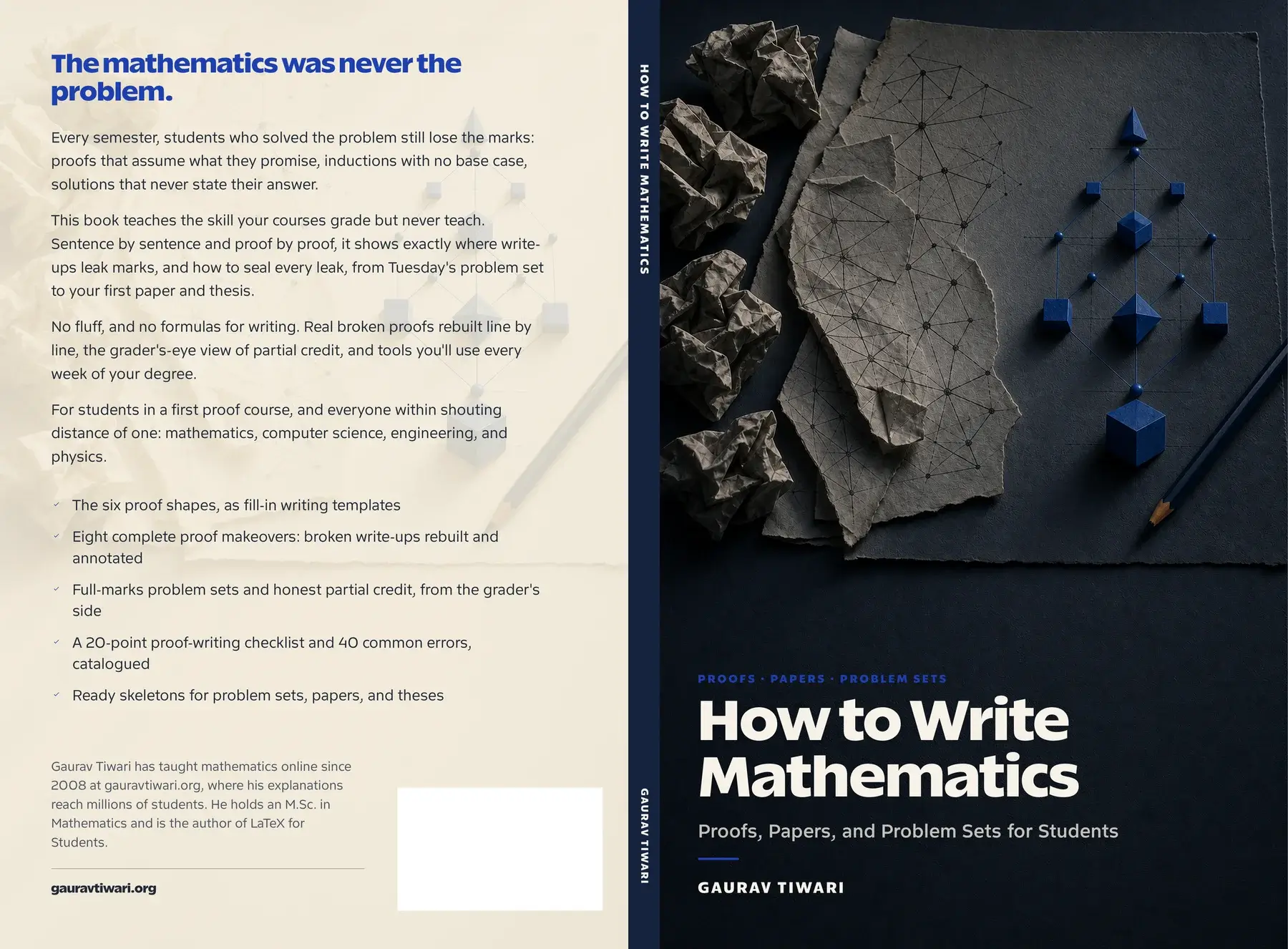 How to Write Mathematics full paperback cover with back, spine, and front