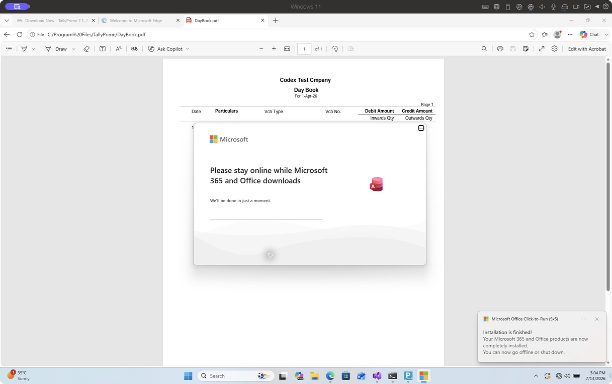 Microsoft 365 Access Runtime completing installation inside Windows 11 on a Mac